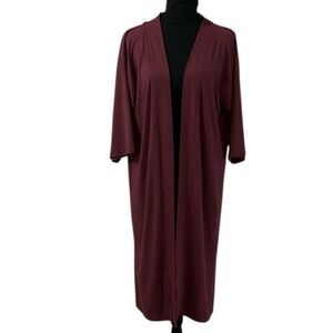 Able Burgundy Open Front Cardigan(Size Small)